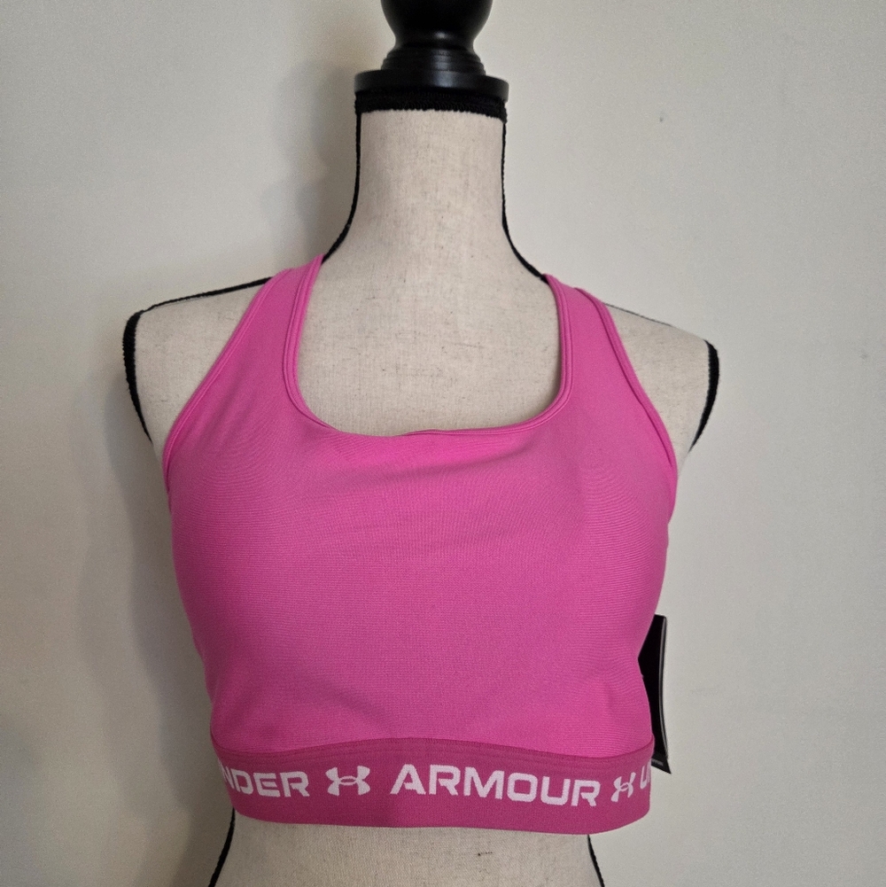 NWT Under Armour Bright Pink Compression Sports Bra